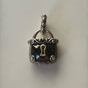 Barbara Bixby Smokey quartz “lock” charm